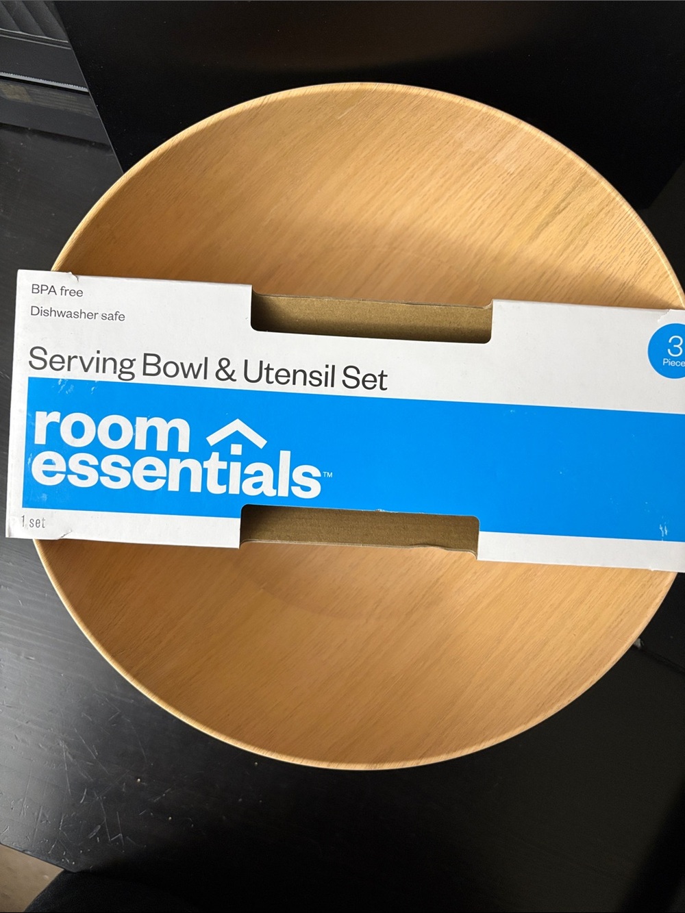 Room Essentials Light Wood-Tone Serving Bowl Set